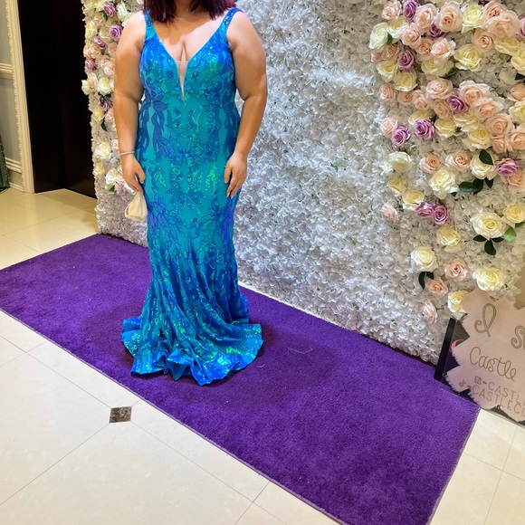 Stunning plus size prom gown. Worn once and kept in its original garment bag. - Picture 5 of 9